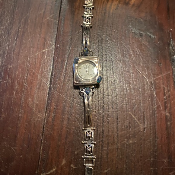 Hand made local artists Sterling and black Opal watch - Picture 2 of 5